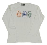 Bílé triko s dětmi a abecedou
