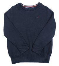 Tmavomodrý svetr s logem Tommy Hilfiger