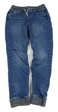 Modré teplákové rifle s úpletový pasem H&M