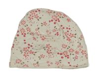 Bielo-ružová kvetovaná čapica Topomini