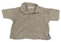 Béžové froté polo tričko s nášivkou Zara