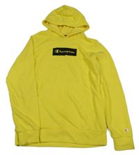 Žlutá mikina s logem a kapucí Champion