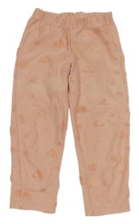 Ružové ľahké tepláky s 3D mráčiky