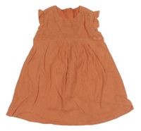 Oranžové mušelínové šaty s kvetmi M&S