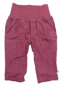 Fuchsiové podšité manšestráky 