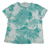Zeleno-bílé batikované tričko H&M