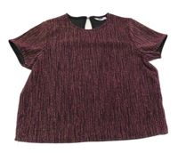 Čierno-fuchsiovo-zlaté trblietavé tričko Name it