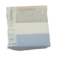 Nové - 3set - 3x body - šedé + světlemodré + bílé s hviezdami Dunnes