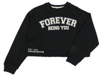 Čierna crop mikina s nápisom River Island