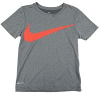 Šedé melírované sportovní tričko s logem Nike