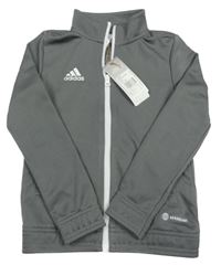 Nové - Šedá propínací mikina s logem Adidas
