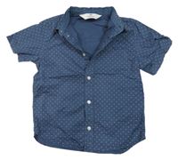 Šedomodrá puntíkatá košile H&M