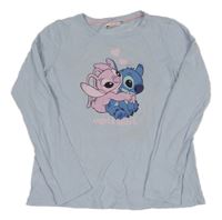 Světlemodré pyžamové triko se Stitchem a Angel H&M