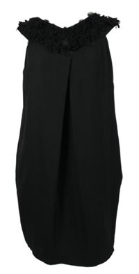 Dámské černé šaty s kytičkami a korálky Coast 