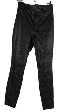 Dámské černé koženkové skinny kalhoty Miss Selfridge 