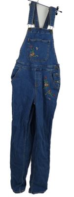 Dámské modré riflové lacláče s květy TU 