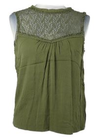 Dámská khaki halenka s krajkou Vero Moda 