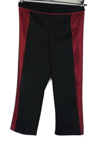 Dámske čierno-červené športové capri legíny M&S