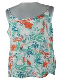 Nové - Dámský světlemodro-červeno-bílý květovaný top Vero Moda 