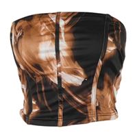 Nové - Dámsky čierno-staroružový vzorovaný bandeau top Shein