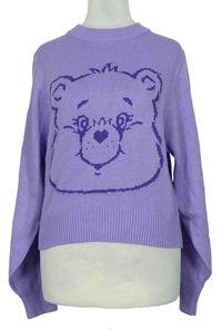 Dámsky lila crop sveter s medvedíkom H&M