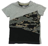 Sivo-army-čierne tričko Matalan