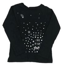 Čierne tričko s hviezdami a nápisom Nutmeg