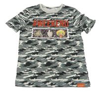 Army tričko s překlápěcími flitre