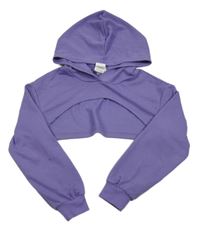 Fialová crop mikina s kapucňou Shein