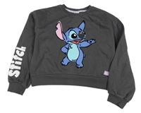 Sivá crop mikina so Stichem Primark