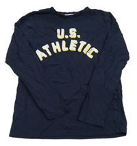 Tmavomodré tričko s nápisom zn. OVS