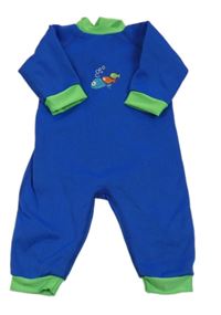 Modro-zelený neopren s rybami