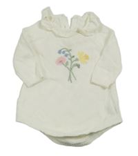 Bílé pletené body s kytičkami Little nutmeg