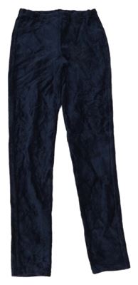 Tmavomodré rebrované zamatové tregíny Calzedonia