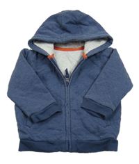 Tmavomodrá prešívaná zateplená prepínaci mikina s kapucňou M&S