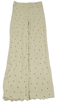 Béžové bodkovaná é rebrované ľahké tepláky H&M