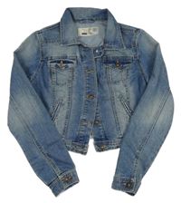 Modrá riflová crop bunda New Look