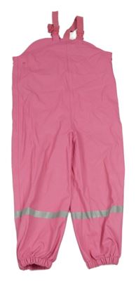 Růžové nepromokavé laclové kalhoty s proužkem 