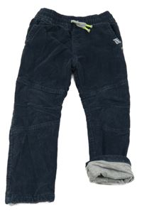 Tmavomodré podšité manšestráky F&F