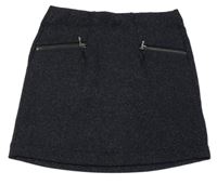 Tmavomodrá trblietavá sukňa so zipy kiabi