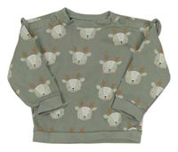 Khaki mikina so zvieratkami Tu