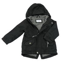 Černá šusťáková lehce zateplená bunda s kapucí Reserved