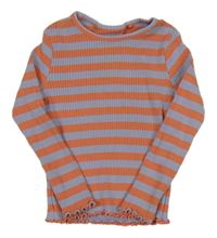 Modro-červené pruhované žebrované triko Next