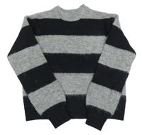 Čierno-sivý pruhovaný crop sveter Primark