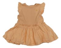 Meruňková žebrovaná tunika s výšivkou a volánkem Matalan