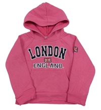 Růžová mikina s nápisem a kapucí 