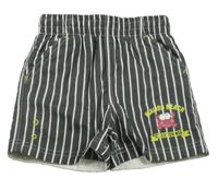 Sivé pruhované plážové pruhované kraťasy