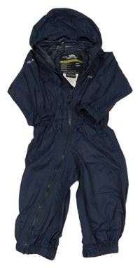 Tmavomodrá šusťáková nepromokavá kombinéza s kapucí Trespass