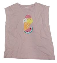 Svetloružové tričko so zmrzlinou a melónom Pepperts