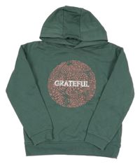 Kaki-ružová mikina s potlačou a kapucňou Primark